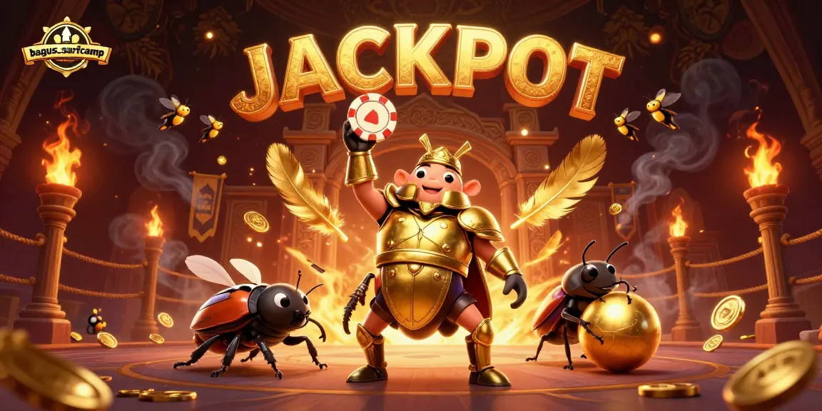 Join the excitement with bagus-surfcamp as the hercules beetle claims victory with poker chips.
