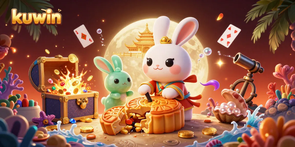 Experience the excitement of kuwin casino games amidst a vibrant lunar celebration with poker chips and treasures.