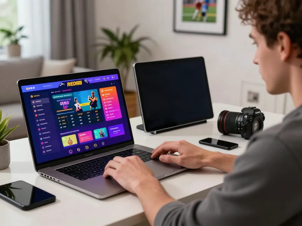 Player enjoying the excitement of online gambling at RED88 platform.