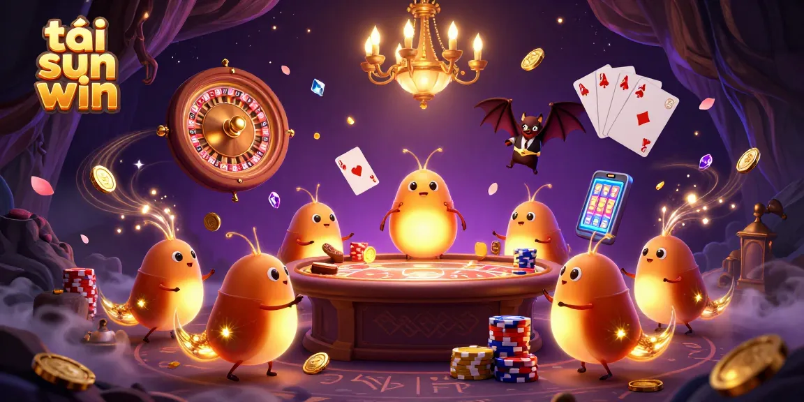 Play the exciting tải sun win game amidst glowing glowworms in a vibrant cave casino.