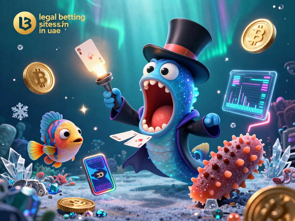 Experience legal betting sites in uae with a magical underwater spectacle showcasing cryptocurrency icons.