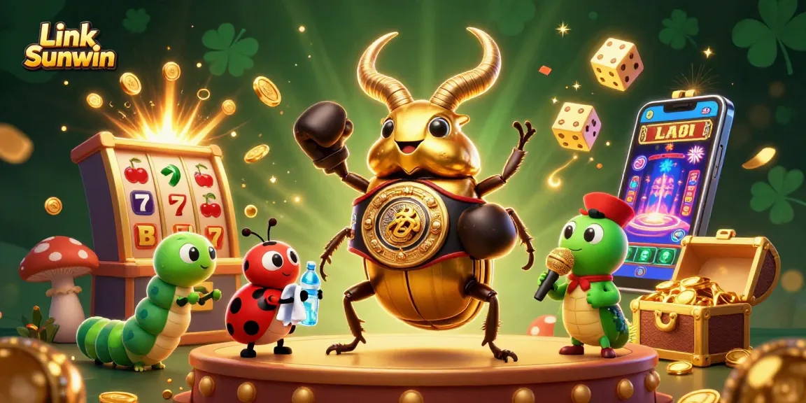 Engage with Link Sunwin's vibrant casino scene featuring dynamic characters and symbols.