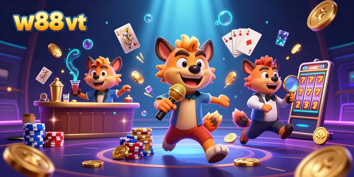 Các hyena vui vẻ tại casino W88 VT, tạo ra trải nghiệm cá cược thú vị và hấp dẫn.
