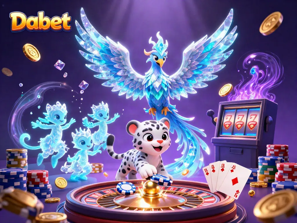Dabet offers enchanting online gaming experiences with dynamic illustrations of casino games and characters.