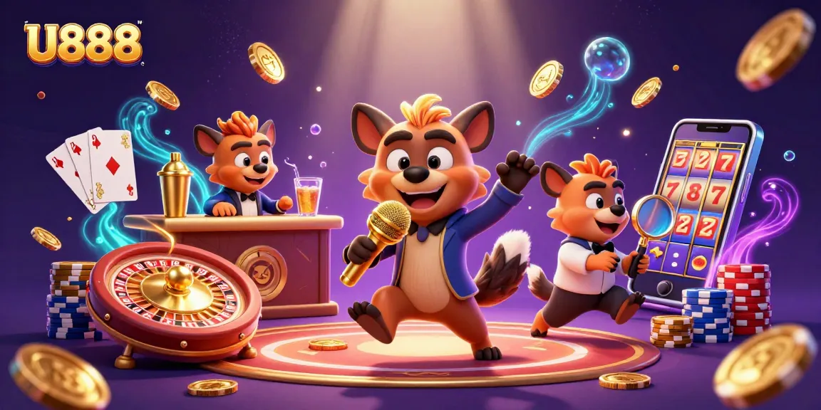 U888 engages players with vibrant gaming action and dynamic casino elements in a lively atmosphere