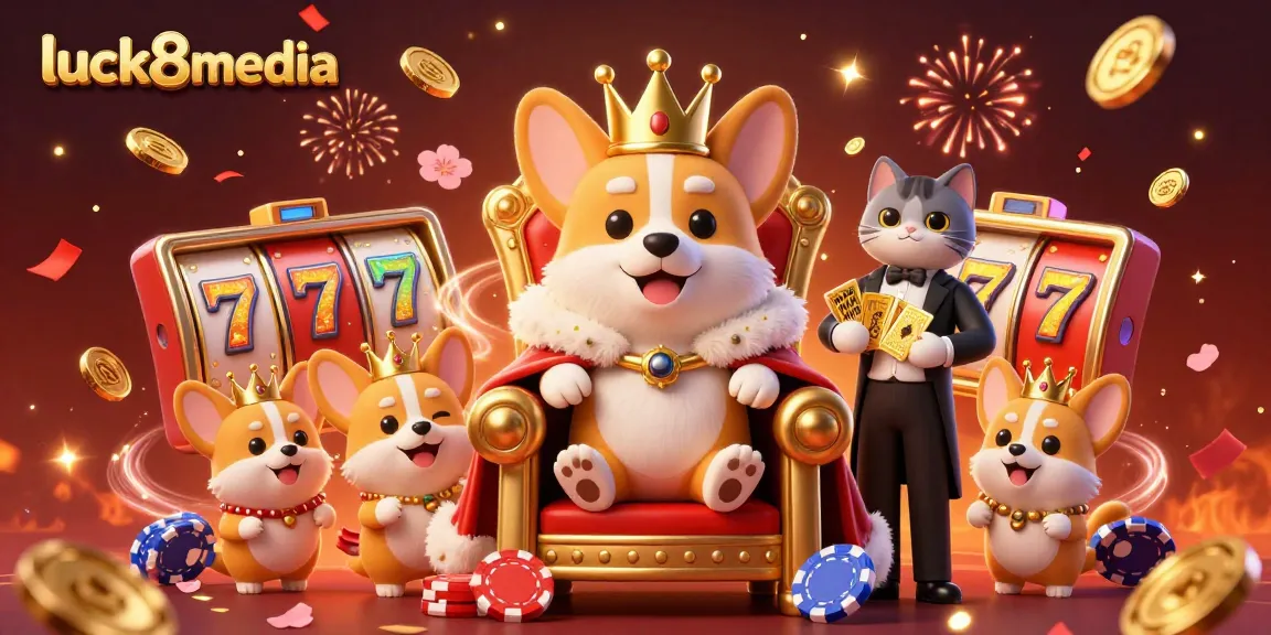 Experience captivating gaming with luck8media as charming characters enjoy a magical casino atmosphere.