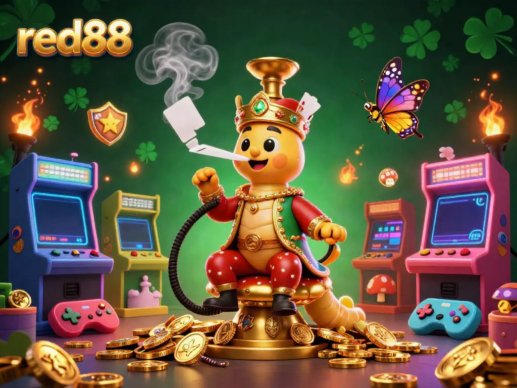 Experience the thrilling gameplay at red88 with vibrant casino elements and engaging characters in a dynamic scene.