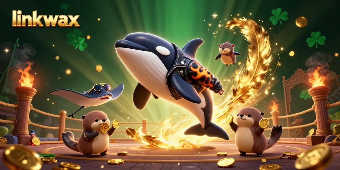 Experience the thrill with link vmax as dynamic characters and shimmering coins fill the casino scene.
