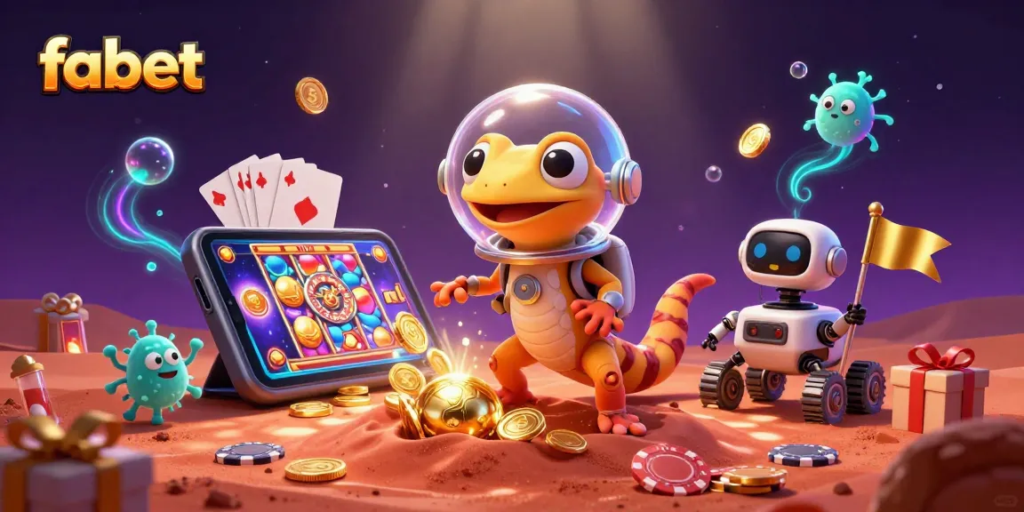 Engage in fabet games as a Martian gecko discovers a casino amidst cosmic excitement.