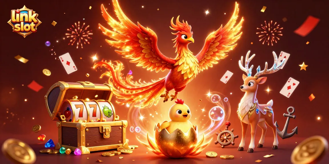 Spin the reels and discover golden opportunities with link slot in this exciting casino scene.