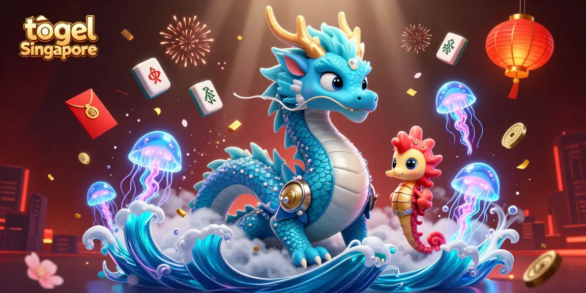 Experience the thrill of togel Singapore in a vibrant underwater casino scene with dragons and luck.