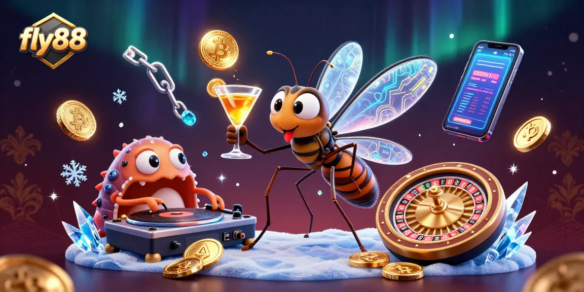 Experience thrilling games at fly88 with a lively scene featuring a unique casino mascot and engaging visuals.