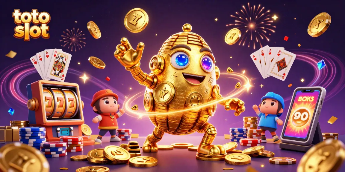 Engage in thrilling action with the toto slot featuring vibrant symbols and cascading coins.