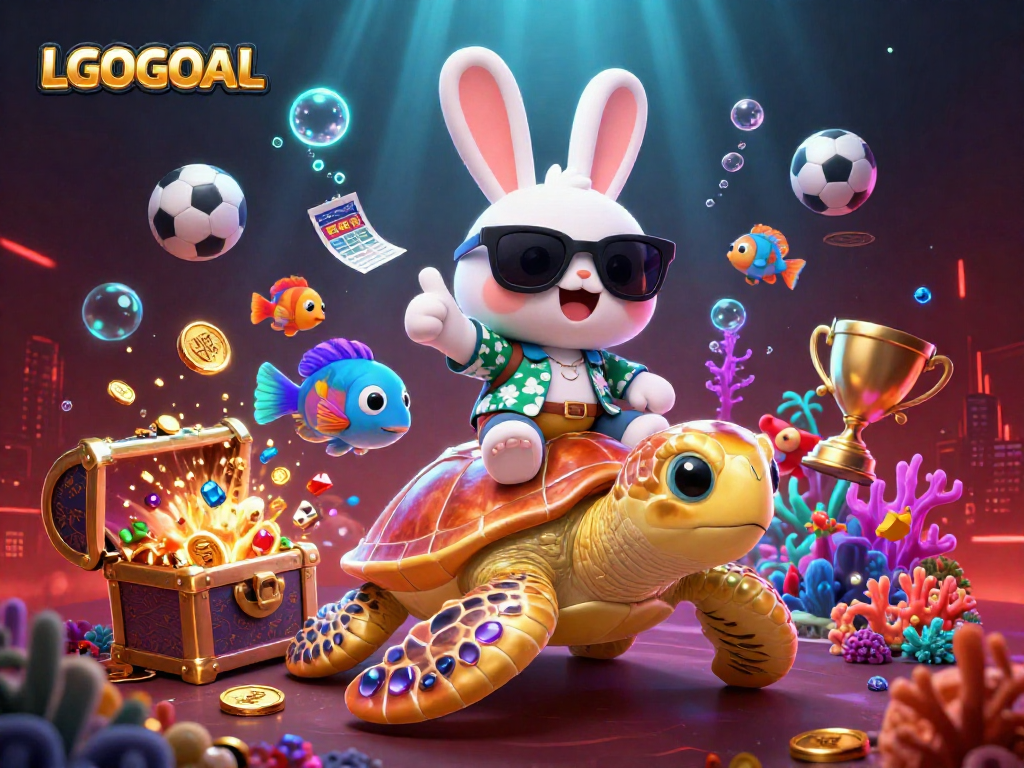 Engage in sports betting with LGOGOAL's cartoon-themed underwater adventure illustration.