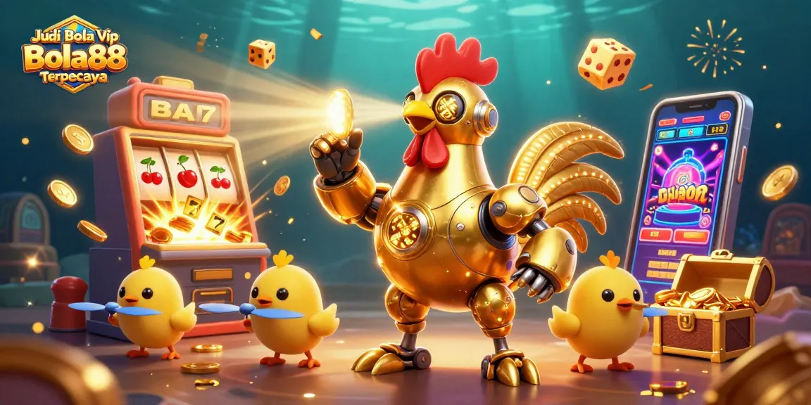 Play Judi Bola Vip Bola88 Terpercaya with vibrant slot machines and exciting game elements.