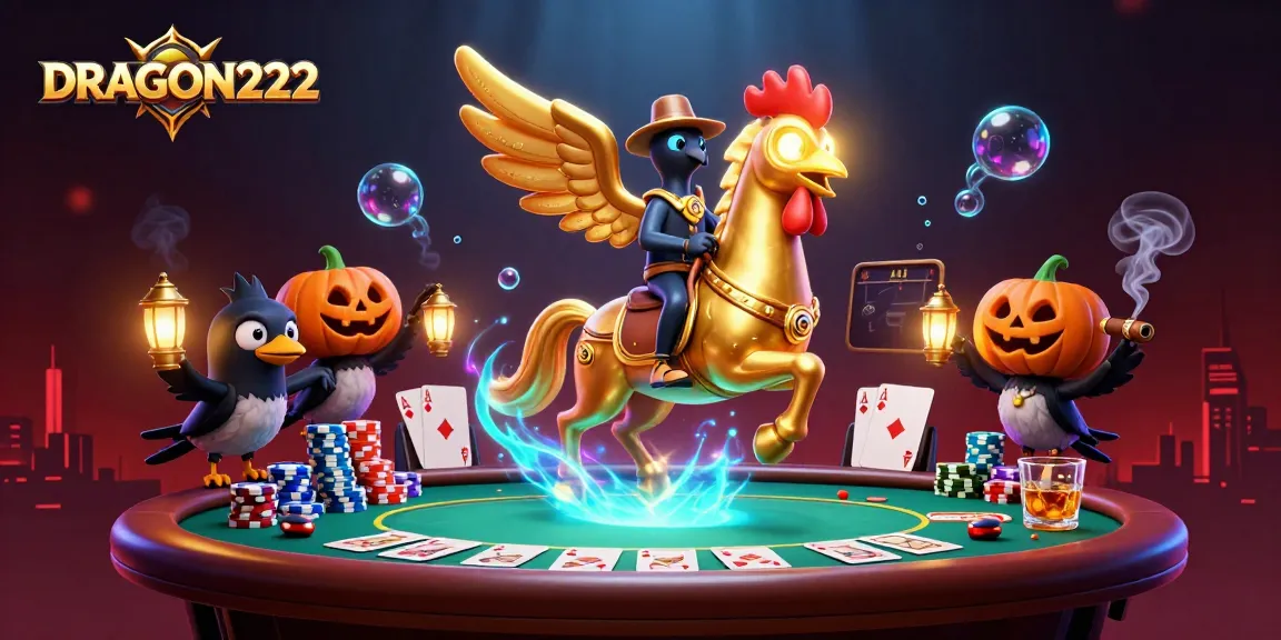 Experience thrilling spins at DRAGON222's vibrant casino, with unique gaming elements and characters.