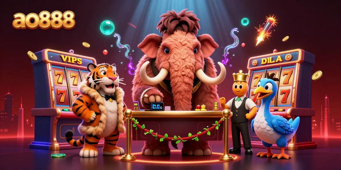 Check IDs at the door with ao888's woolly mammoth bouncer in an exciting casino scene.