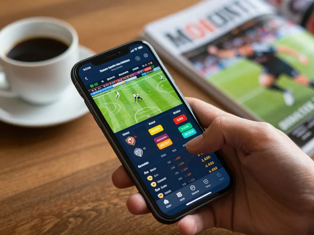 Engaging in online sports betting with rosalindinnovations app on mobile device.
