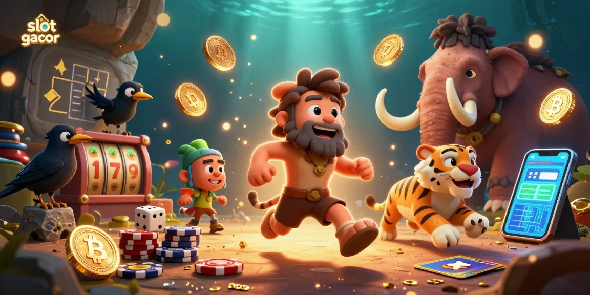 Experience slot gacor with caveman and sabertooth tiger gaming in a vibrant prehistoric casino.