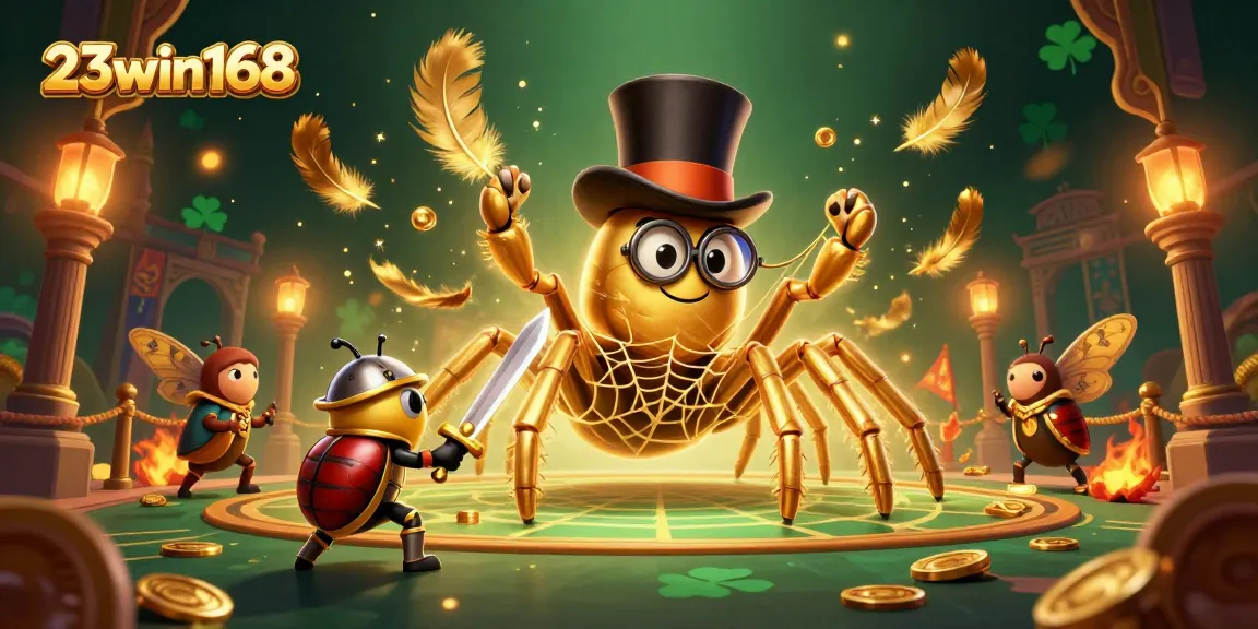 Engage with thrilling games at 23win168, featuring a vibrant 3D casino scene full of adventure.