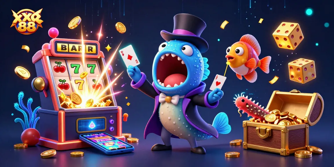 Experience magical wins at xx 88 with a dazzling casino illustration of unique characters and jackpot excitement.