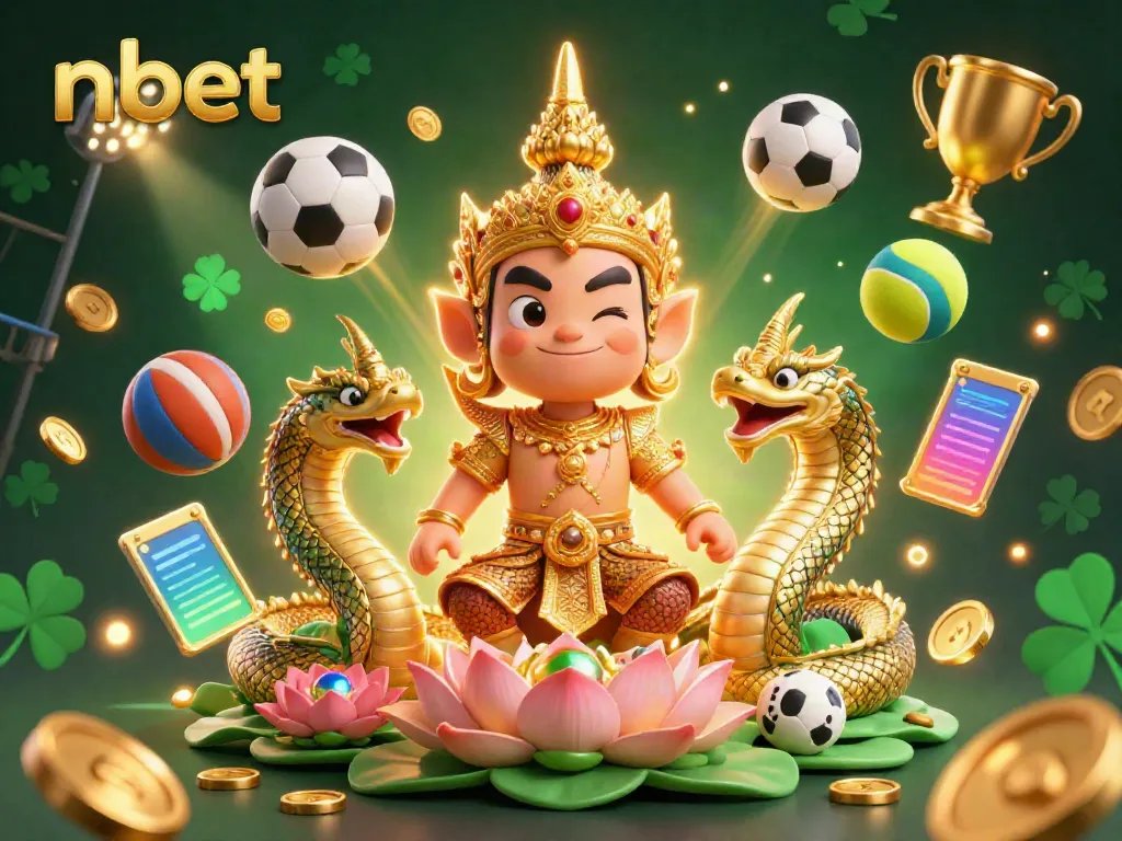 Experience vibrant sports excitement with nbet featuring animated guardians, trophies, and casino elements.
