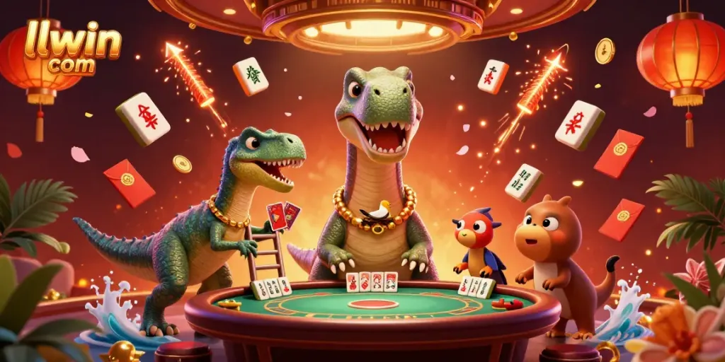 Experience the vibrant energy of llwin com with a dynamic casino scene featuring bold games and characters.