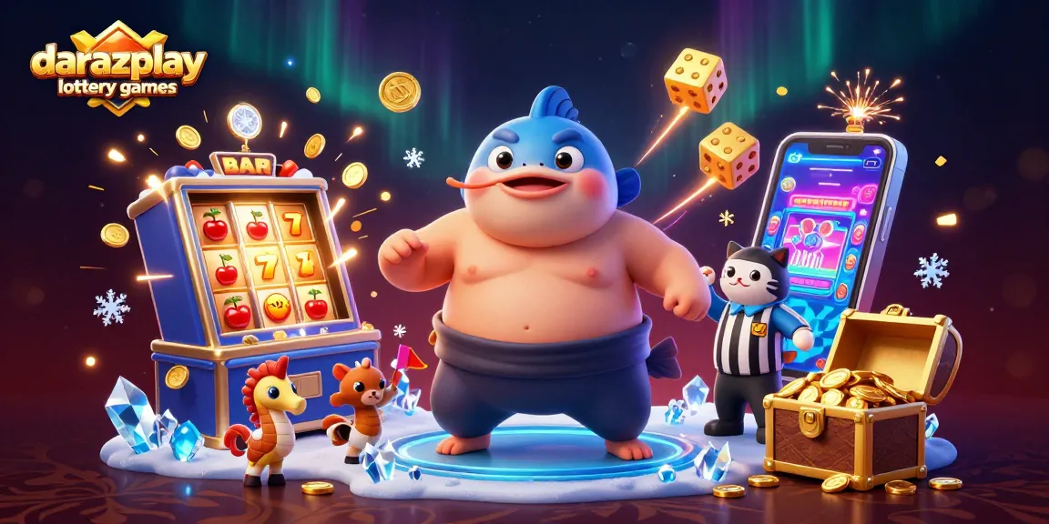 Experience the excitement of darazplay lottery games with a vibrant underwater illustration bursting with fun!