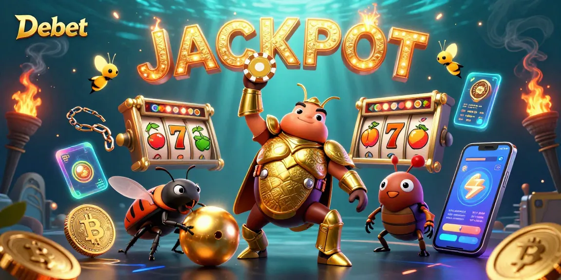 Experience the thrill of Debet with a vibrant jackpot scene featuring unique gambling elements.