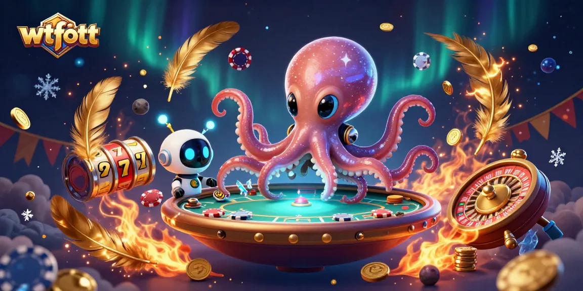 Experience wtfott's thrilling gambling adventure at a holographic poker table with exciting casino elements.