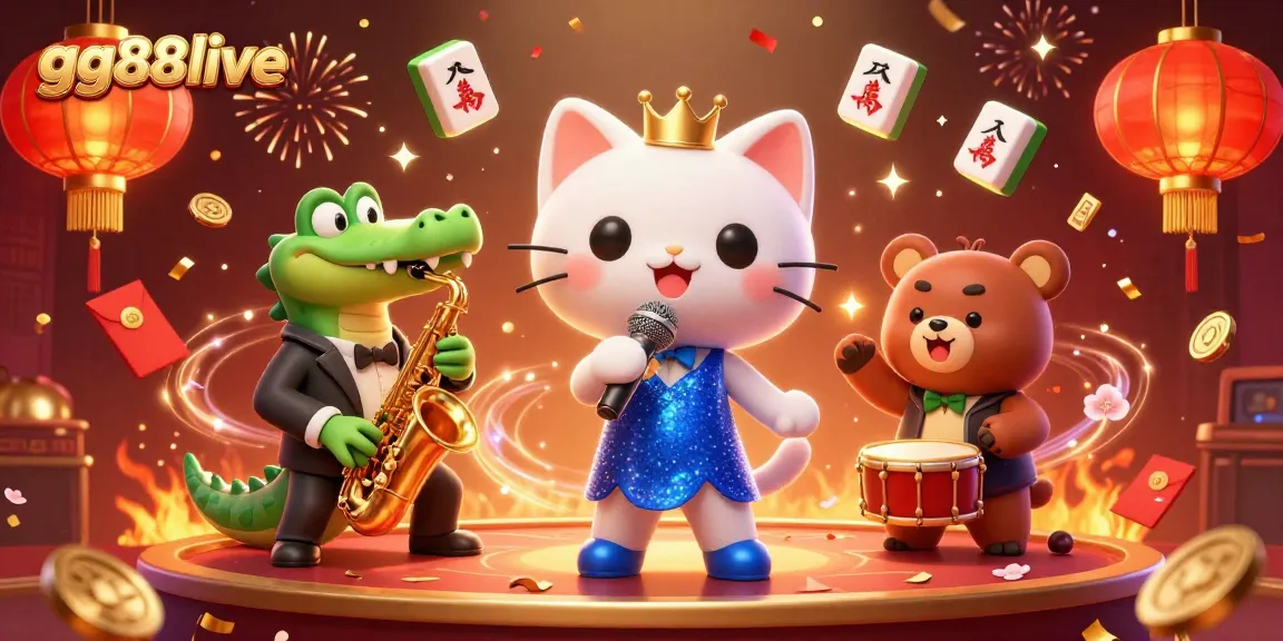 Experience the excitement of gg88live gaming with vibrant characters and casino elements.