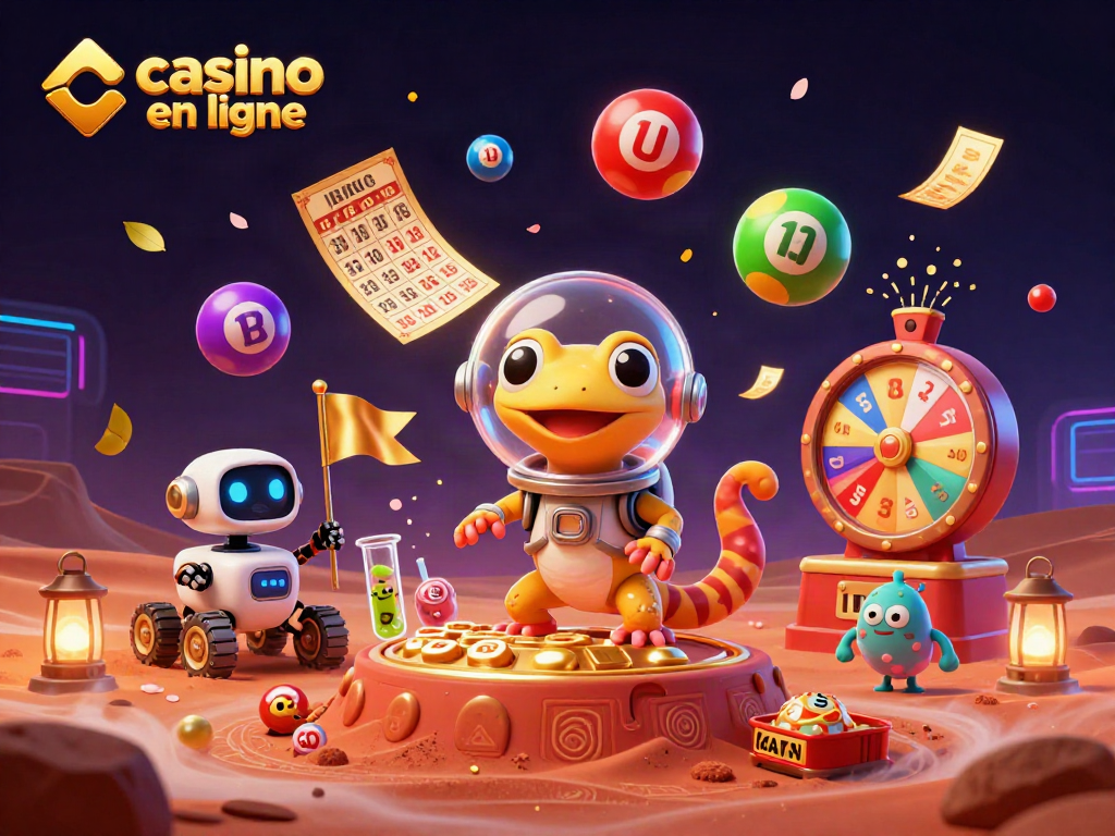 Plongez dans l'univers du casino en ligne avec une illustration dynamique et amusante.