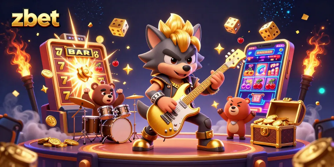 Experience excitement at zbet with a thrilling slot machine jackpot explosion and vibrant casino characters.