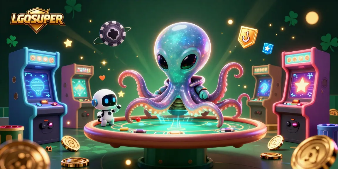 Experience thrilling gameplay with LGOSUPER's vibrant alien poker scene featuring dynamic action elements.