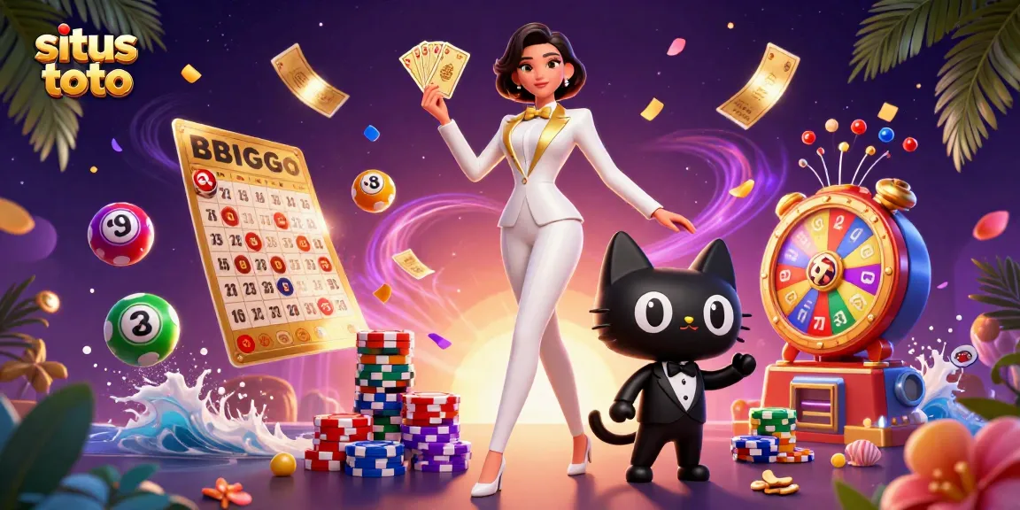 Experience the excitement of situs toto with a glamorous woman and her charming cat at a vibrant casino scene.