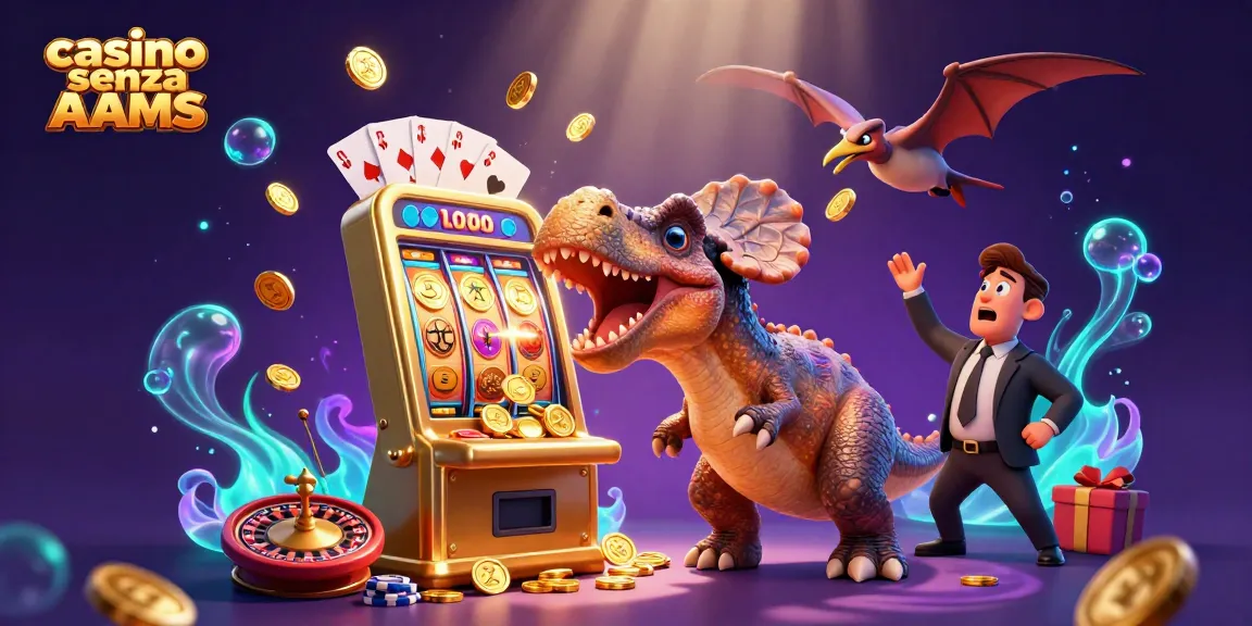 Coinvolgente scena di un pachycephalosaurus che ottiene il jackpot in un casino senza AAMS.