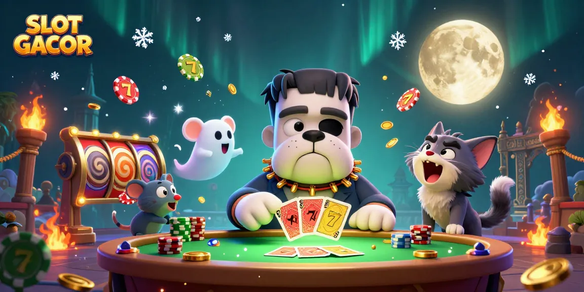 SLOT GACOR: Immerse in the thrilling 3D casino action with vibrant characters, spinning slot reels, and jackpot intrigue.