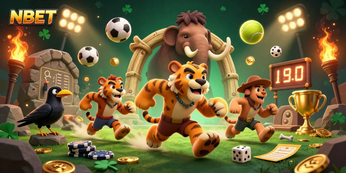 Experience thrilling action at NBET's prehistoric casino with exciting sports elements!