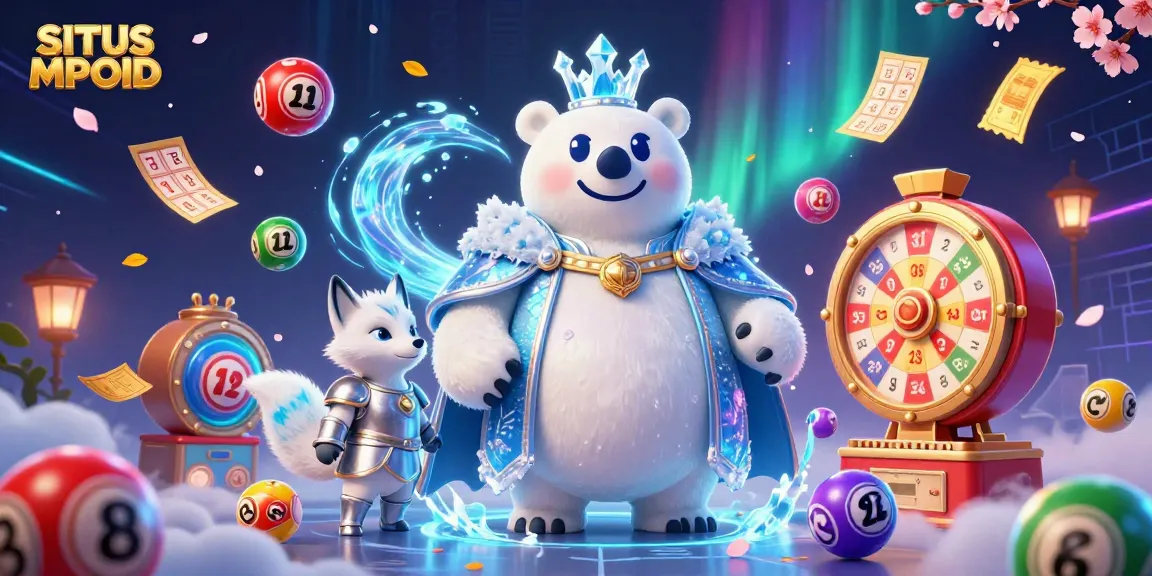 SITUS MPOID brings thrilling lottery action with a polar bear and snow fox in a vibrant casino scene