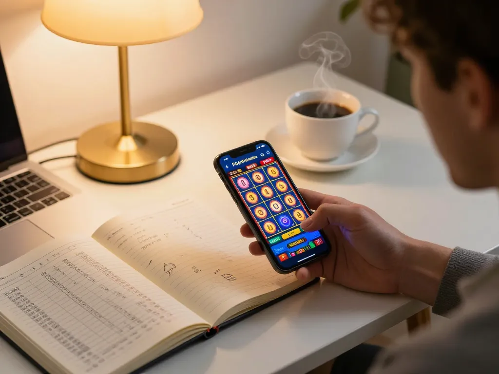 Player exploring blueskybuds mobile casino app for strategic online gambling.