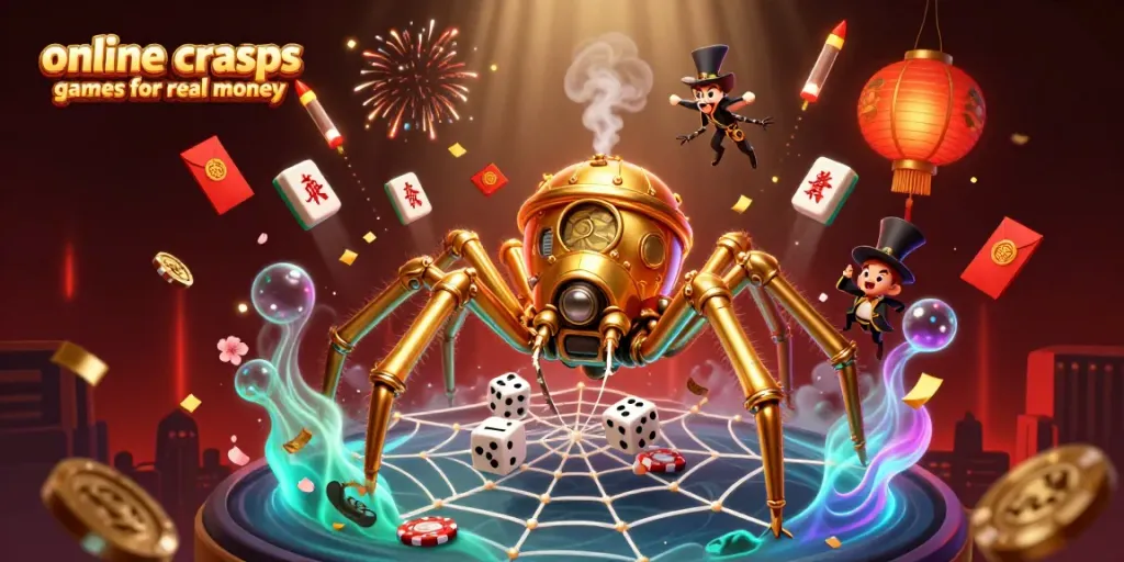 Experience the thrill of online craps games for real money with a captivating steampunk scene.