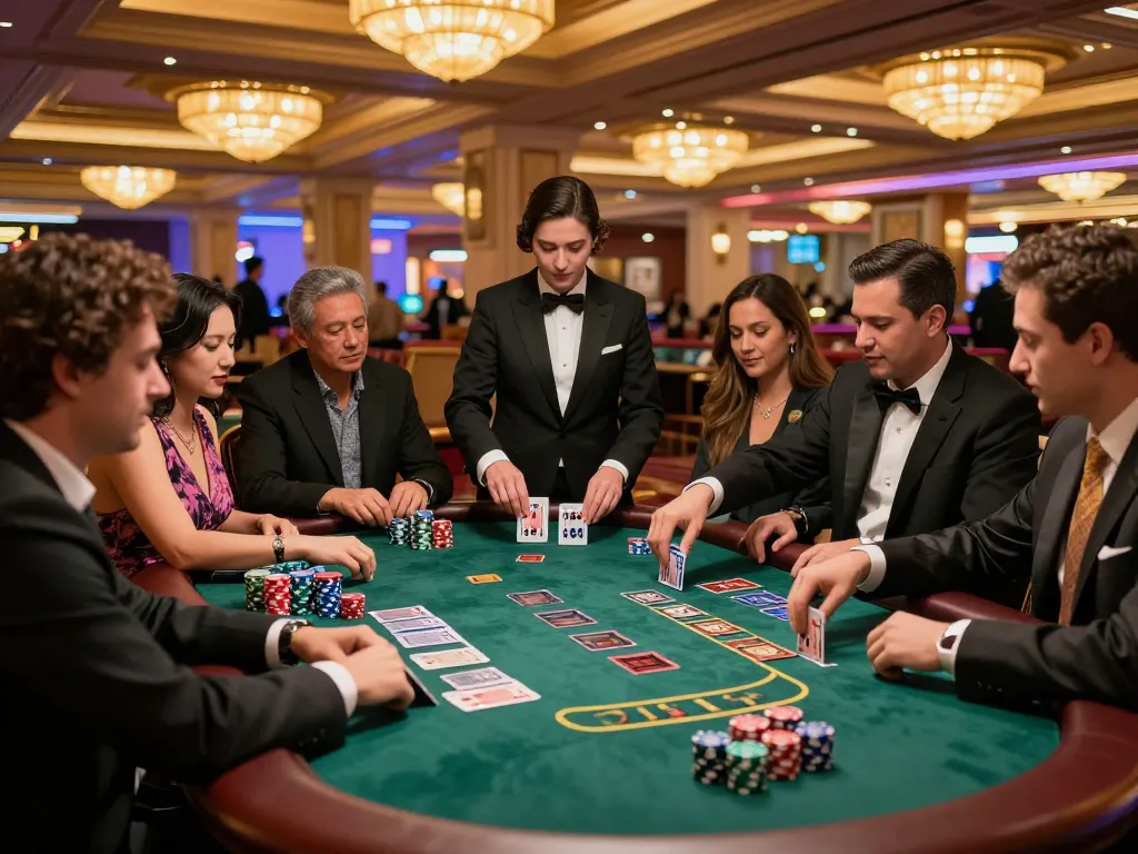 BestWeddingBackdrops brings an exciting blackjack table scene to life, showcasing players in action