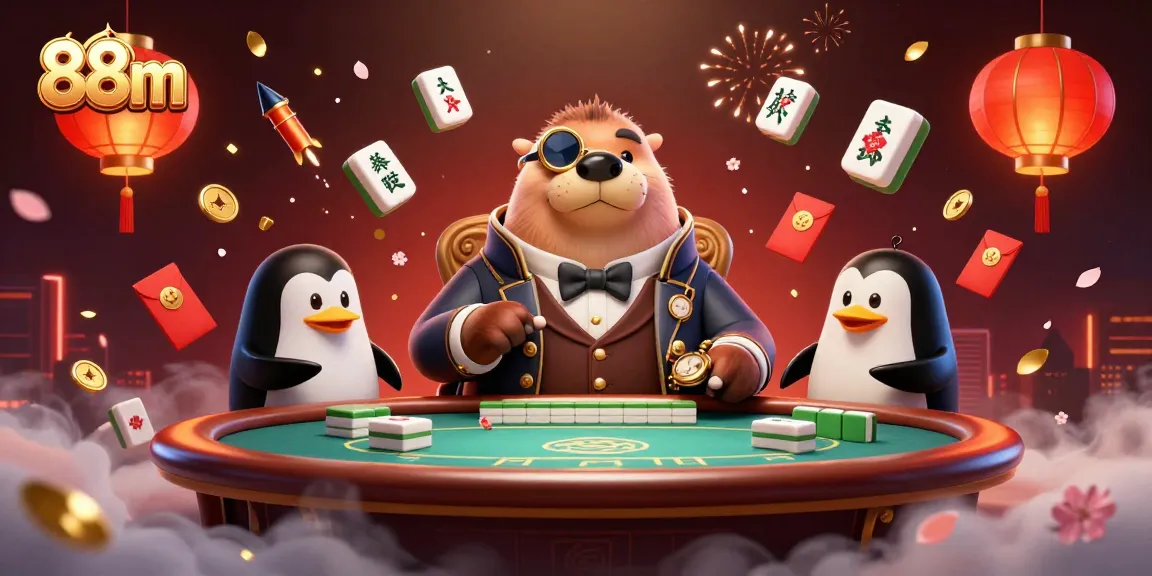 Engage with exciting poker action at 88m featuring a walrus, penguin dealer, and pufferfish player.