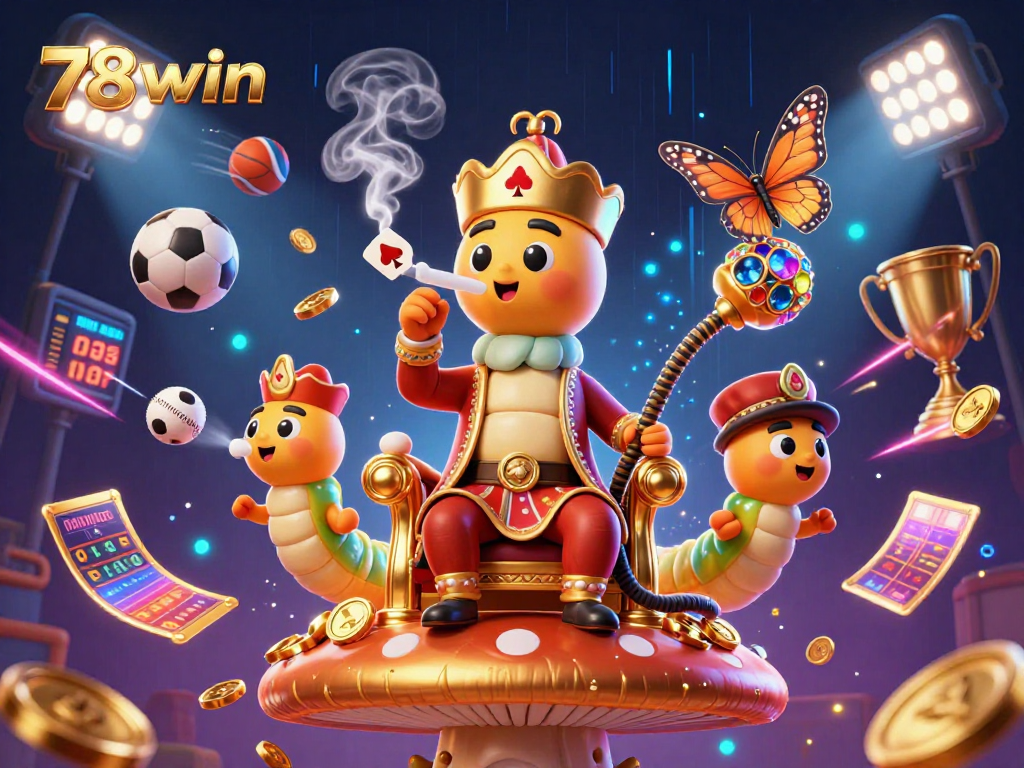 Experience thrilling bets with 78win as the caterpillar hookah-master celebrates poker wins.