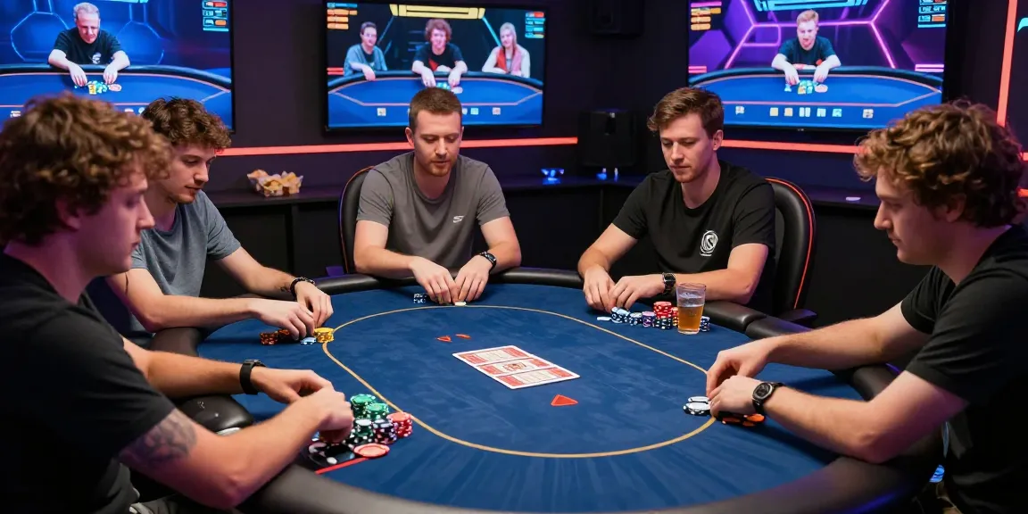 Engaging scene of players enjoying online poker at Nagapoker, featuring vibrant lighting and digital gaming interface.
