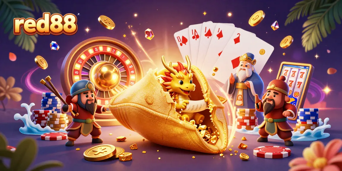 Experience red88’s magical casino atmosphere with vibrant characters and dynamic game elements.