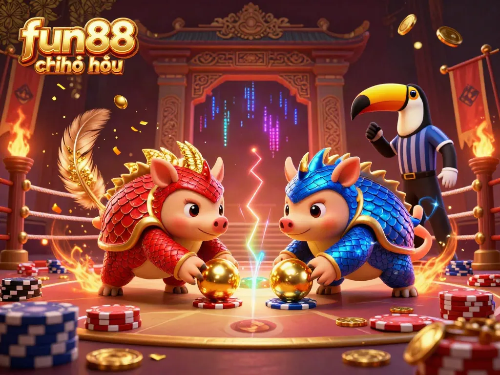 Engage with fun88 chính thức as rival pangolins compete in a thrilling casino-themed showdown.