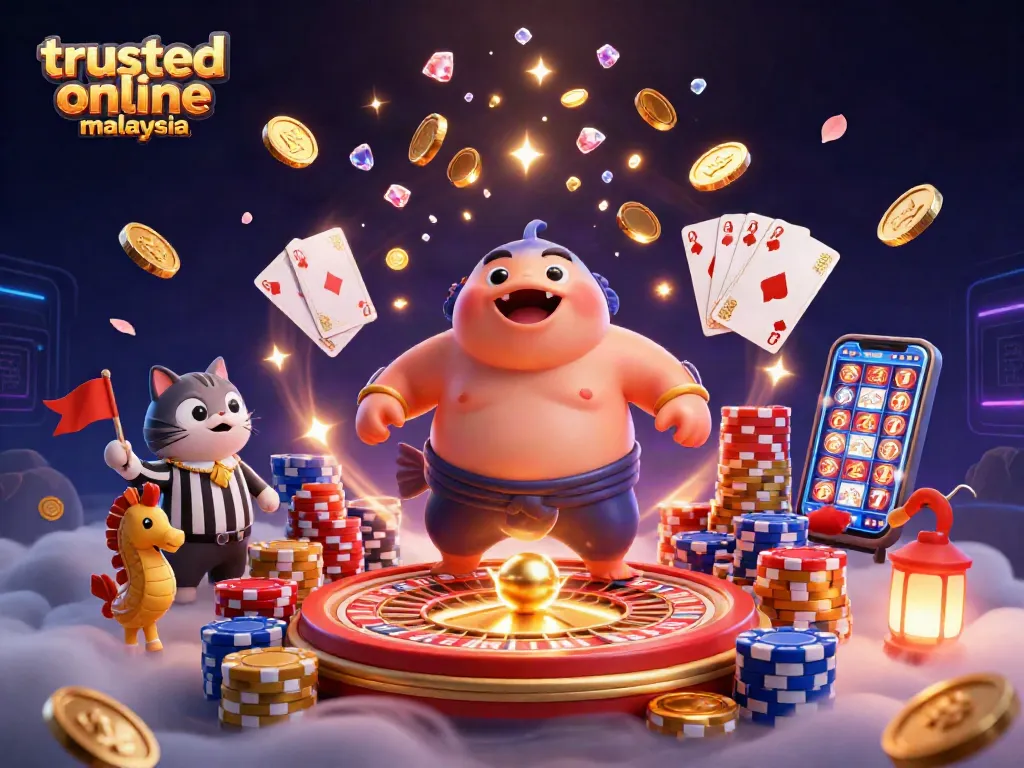 Engage with trusted online casino malaysia featuring a lively underwater scene with animated casino characters.