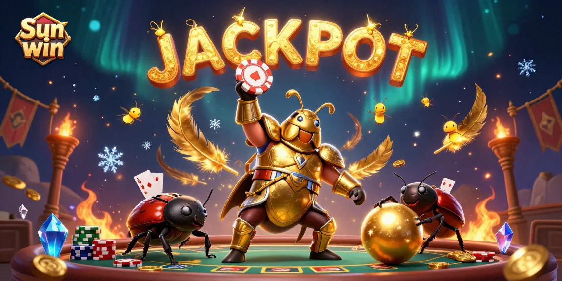 Engage with Sun win at a vibrant poker-themed scene showcasing victory and excitement.