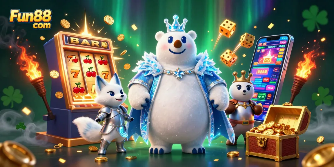 Experience thrilling jackpots and vibrant games at Fun88 com with an enchanting 3D casino illustration.